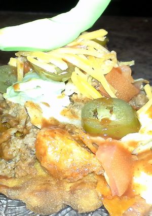 A picture of fry bread taco.