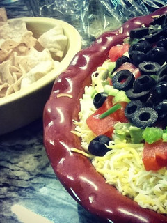 A picture of Betty's Seven Layer Dip.