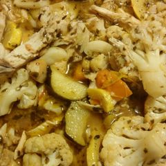 Leftover Oven Roasted Chicken & roasted vegetables Pasta A picture of Leftover Oven Roasted Chicken & roasted vegetables Pasta.