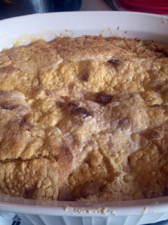 A picture of Peach Cobbler Dump Cake.