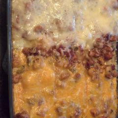A picture of BBQ Chicken Lasagna.