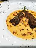Filetti di Trota al Forno con Ceci, Radicchio e Granella di Missoltino
