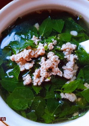 Hình của món Canh rau ngót nấu thịt băm.