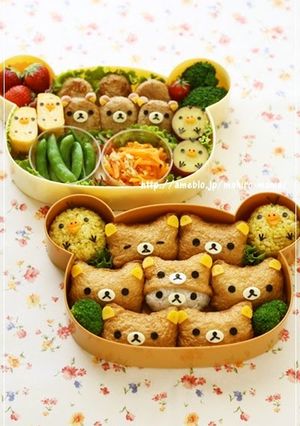 A picture of Bento with Rilakkuma Inari Sushi.