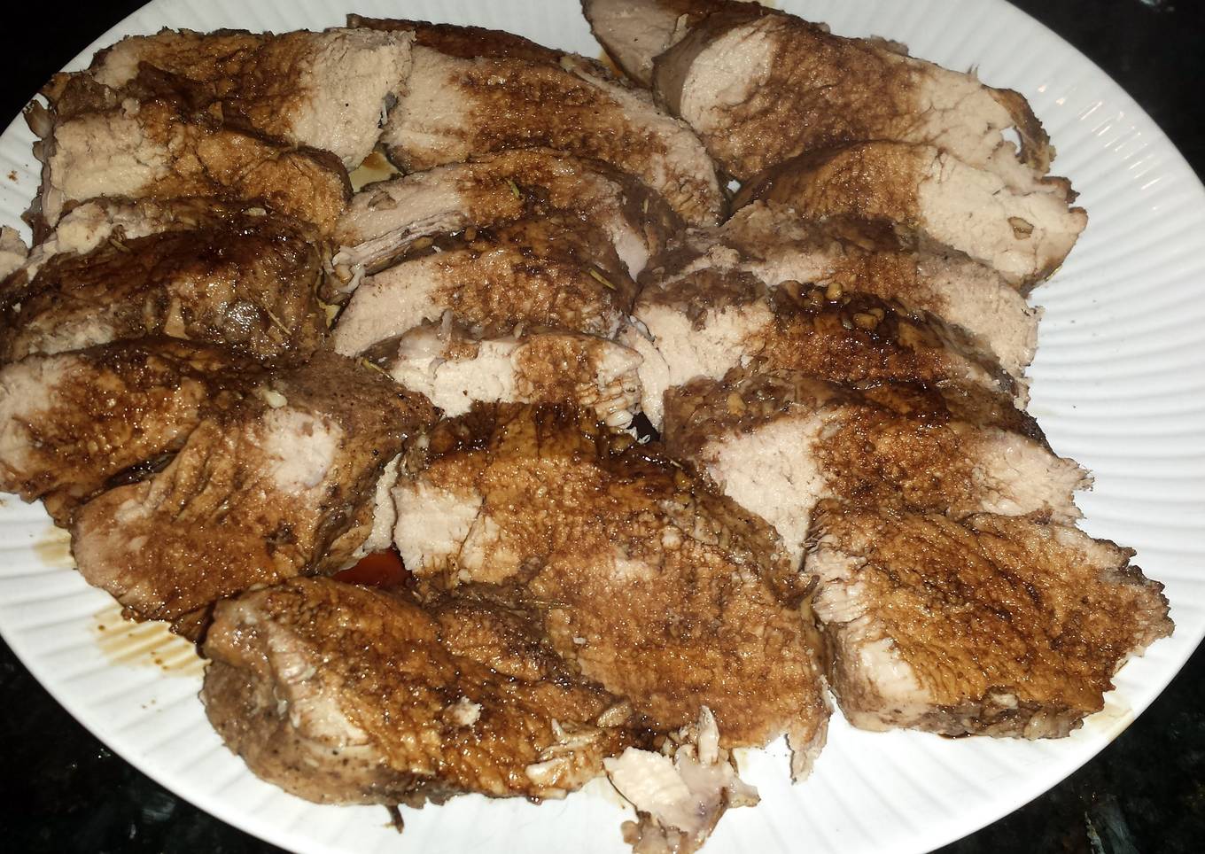 Balsamic pork medalions