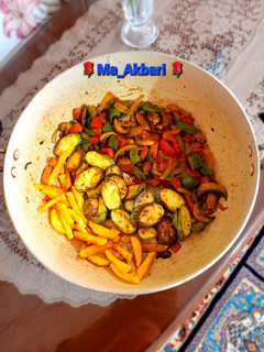 عکسی از دستور 🌱خوراک کدو سبز و قارچ