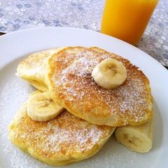 A picture of Bill's Ricotta Cheese Pancakes!.