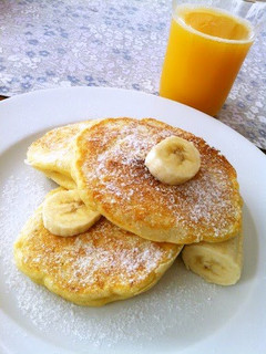 A picture of Bill's Ricotta Cheese Pancakes!.
