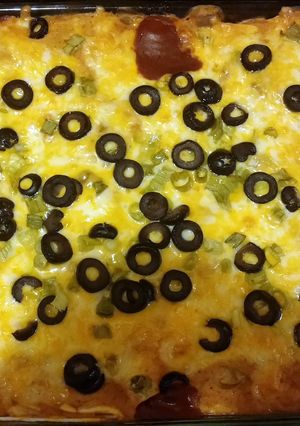 A picture of Freestyle chicken enchiladas.