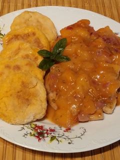 Mézes-rozmaringos-barackos csirkemell recept fotója