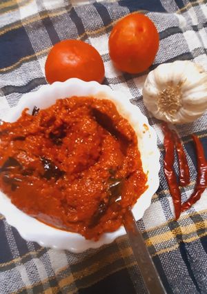 A picture of Rajasthani Garlic Tomato Chutney.