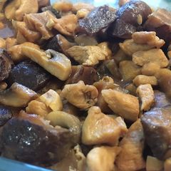 Easy savory chicken mushroom best for noodle topping A picture of Easy savory chicken mushroom best for noodle topping.