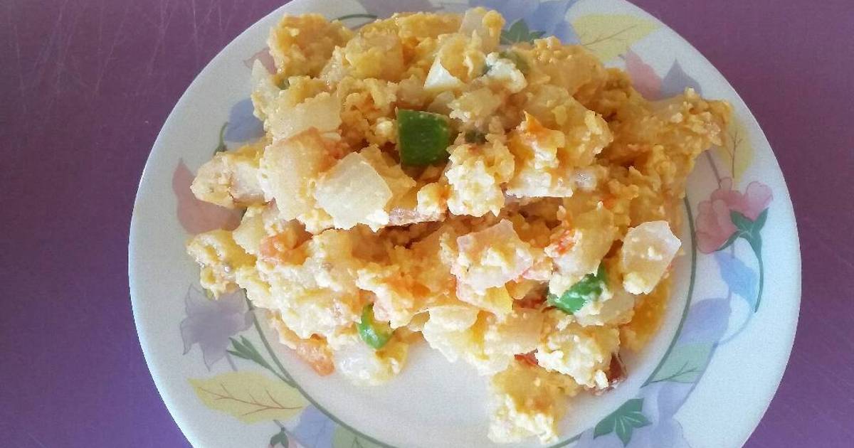Papas con huevo / Desayuno Receta de LAS DELICIAS PARA TU HOGAR- Cookpad
