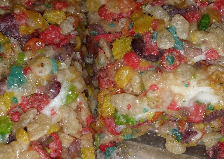 Simple Way to Prepare Award-winning Fruity rainbow krispie treats