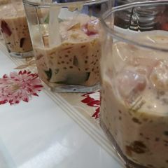 A picture of Cathedral Window Jello Sago Drink.