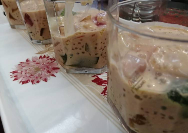Easiest Way to Prepare Any-night-of-the-week Cathedral Window Jello Sago Drink