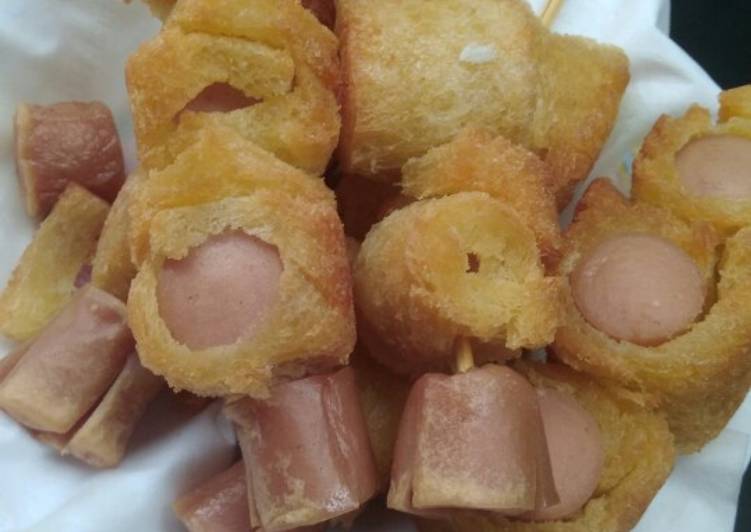 Steps to Prepare Cooking Sate roti isi sosis
