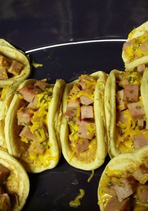 A picture of Ham Tacos.