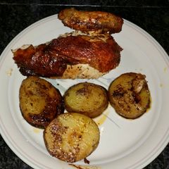 One Skillet Roast Chicken and Pier Potatoes A picture of One Skillet Roast Chicken and Pier Potatoes.