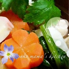 A picture of Decorative Plum Blossoms with Carrots.