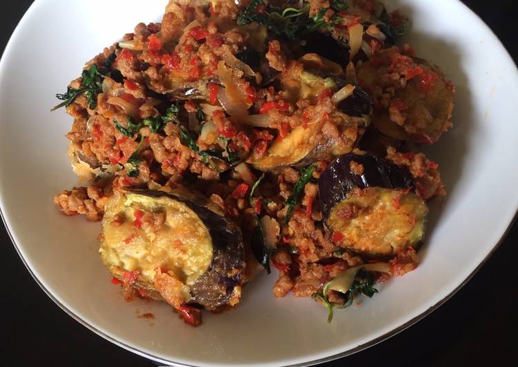 Terong crispy daging cincang