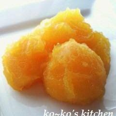 A picture of Our Family Version of Kuri Kinton (sweet potato puree with chestnuts) for Osechi.