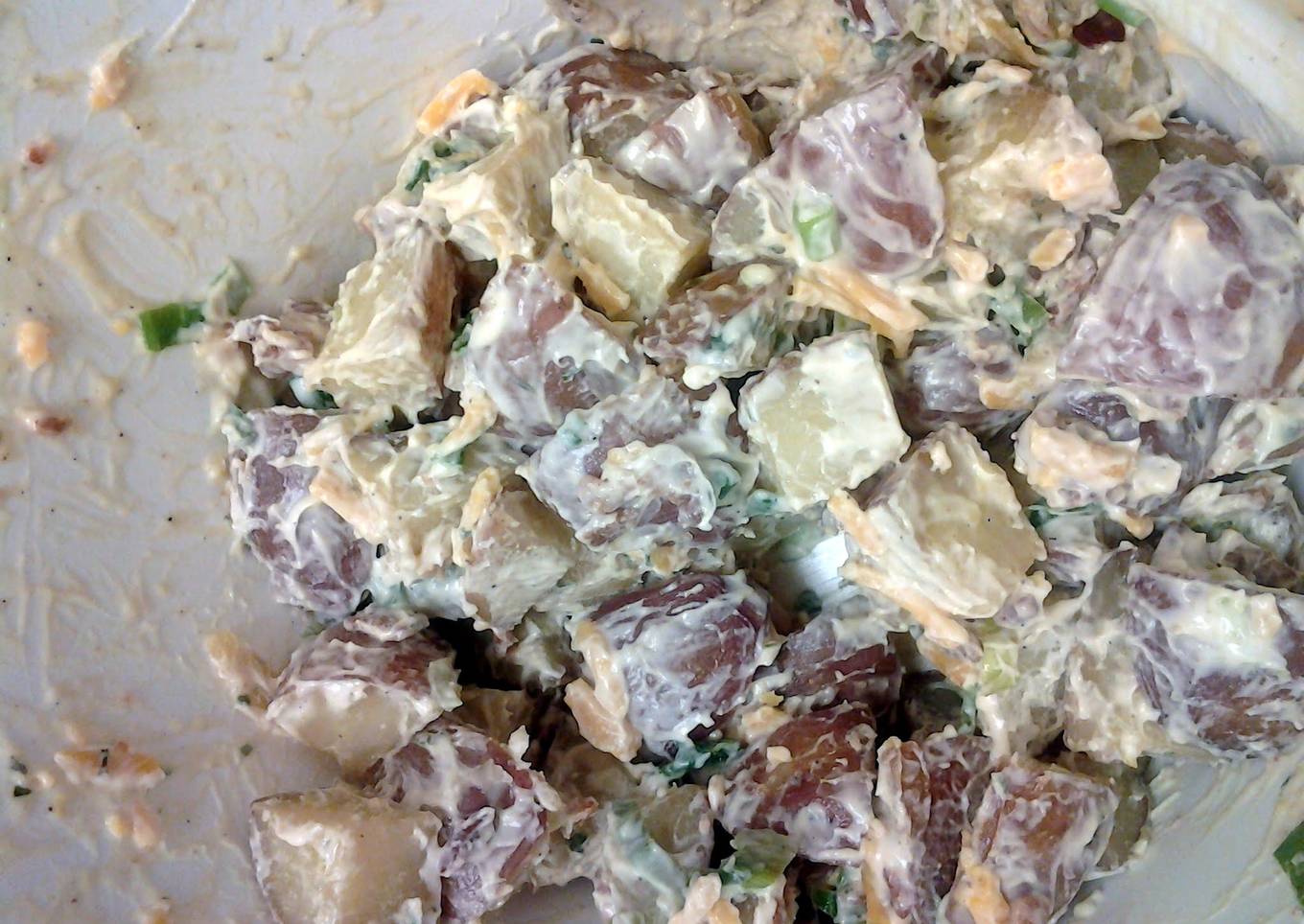 Garnish with roasted potato salad