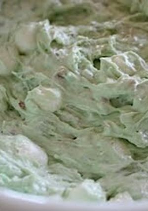 A picture of Elisa's Pistachio & Fruit Whip Dessert.