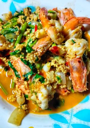 รูปของ กุ้งผัดผงกะหรี่