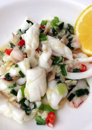 A picture of LG STIR FRY CALAMARI/ SQUID( ASIAN STYLE COOKING ).