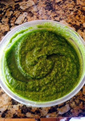 A picture of Basil Almond Pesto.