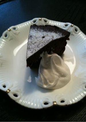 A picture of Easy Mock Gateau au Chocolat in a Microwave.