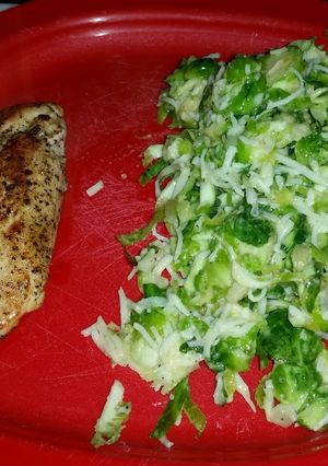 A picture of Brussel Sprout Cole Slaw.