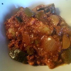 Mandys meat and vegetable spaghetti sauce A picture of Mandys meat and vegetable spaghetti sauce.