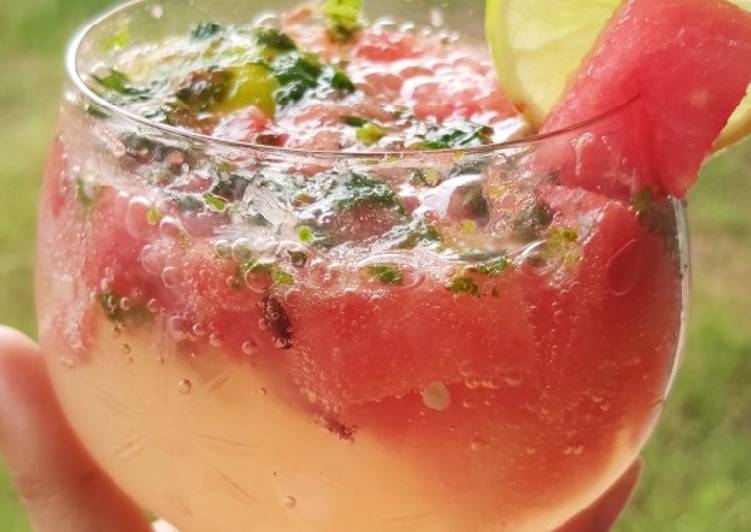 Steps to Prepare Super Quick Homemade Watermelon Cooler