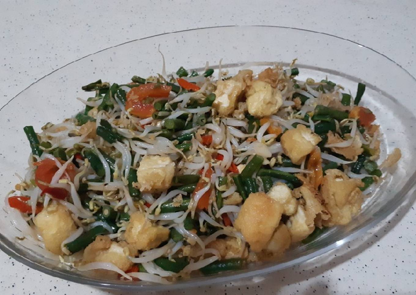 Sayur Kacang Panjang dan Toge Plus Tahu