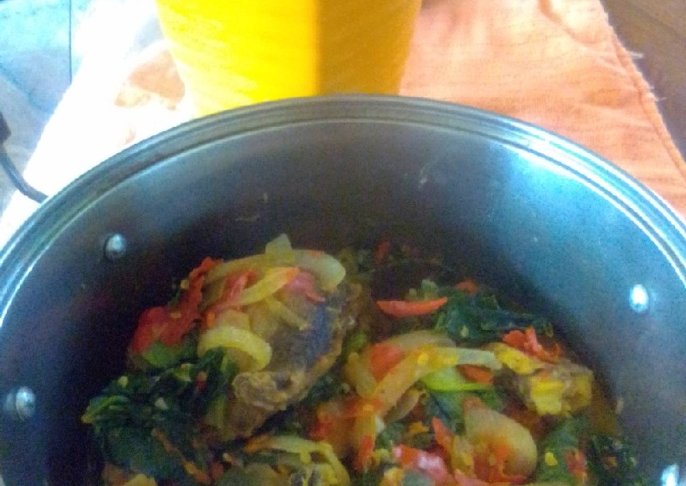 Ayam, pokcoy bumbu balado