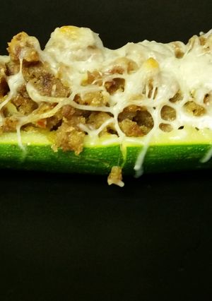 A picture of Stuffed Zucchini.