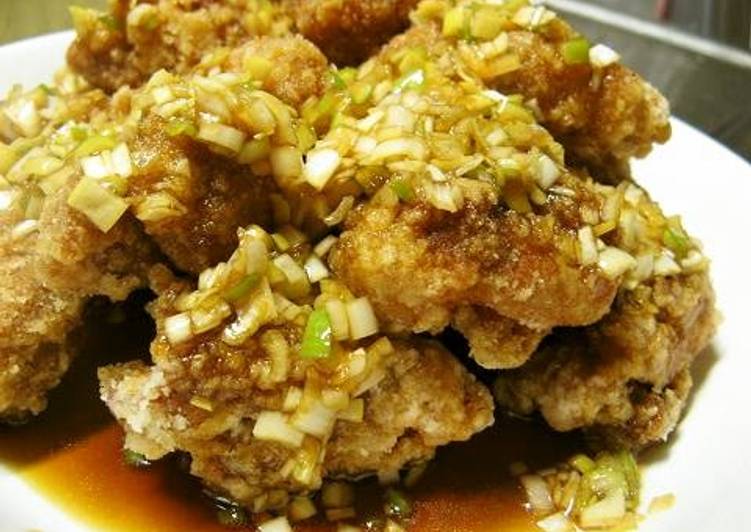 Steps to Prepare Any-night-of-the-week Chicken Karaage + Green Onion Sauce