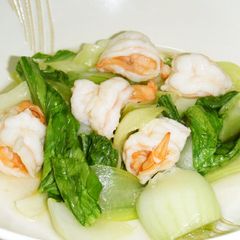 A picture of Bok Choy and Shrimp Chinese Stir Fry.