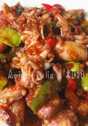 Foto resep Tumis baby cumi with pete pedas