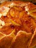 Rustic apricot-glazed pear galette