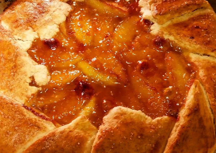Recipe of Perfect Rustic apricot-glazed pear galette | So Tasty Food Recipe From My Kitchen