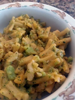 A picture of Broccoli Mac n' Cheese (great for toddlers).