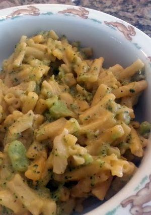 A picture of Broccoli Mac n' Cheese (great for toddlers).