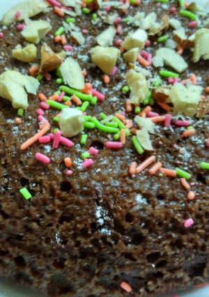 A picture of Valentine spcailly Chocolate dry fruit cake.