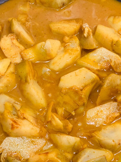 Una foto de Alcachofas al curry y coco