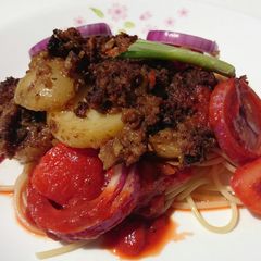 A picture of Spaghetti With Crispy Topping.