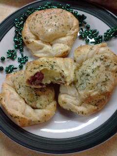 A picture of Corned Beef and Mashed Potato Croissant Pockets.