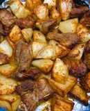 Sườn non nướng khoai tây & lá hương thảo